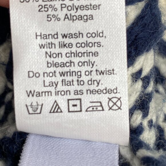 Madewell Contrast Fair Isle Cardigan Blue Open Nordic Alpaca Wool Chunky Cozy-XS - Picture 13 of 13